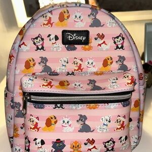 Disney Pink Backpack with Cats and Dogs